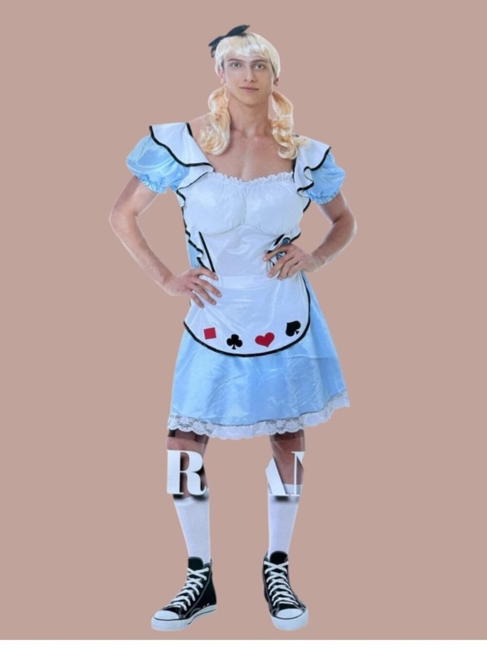 Alex in Wonderland Costume with White Apron Hauntlook Large NWT